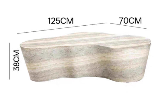 Table basse minimaliste travertin