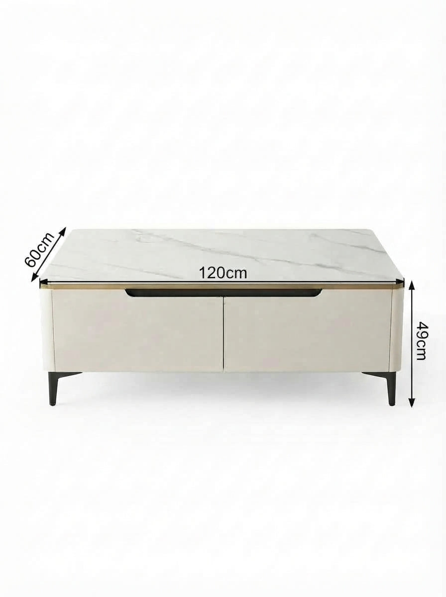 Table basse effet marbre