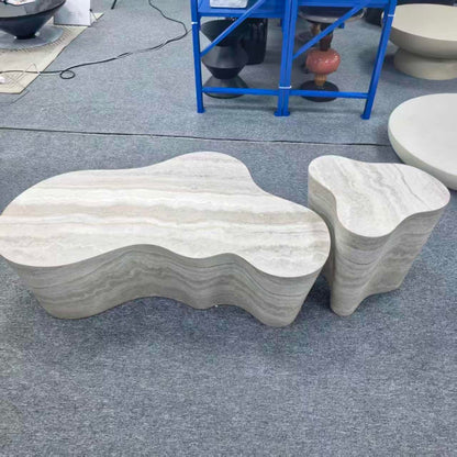 Table basse minimaliste travertin