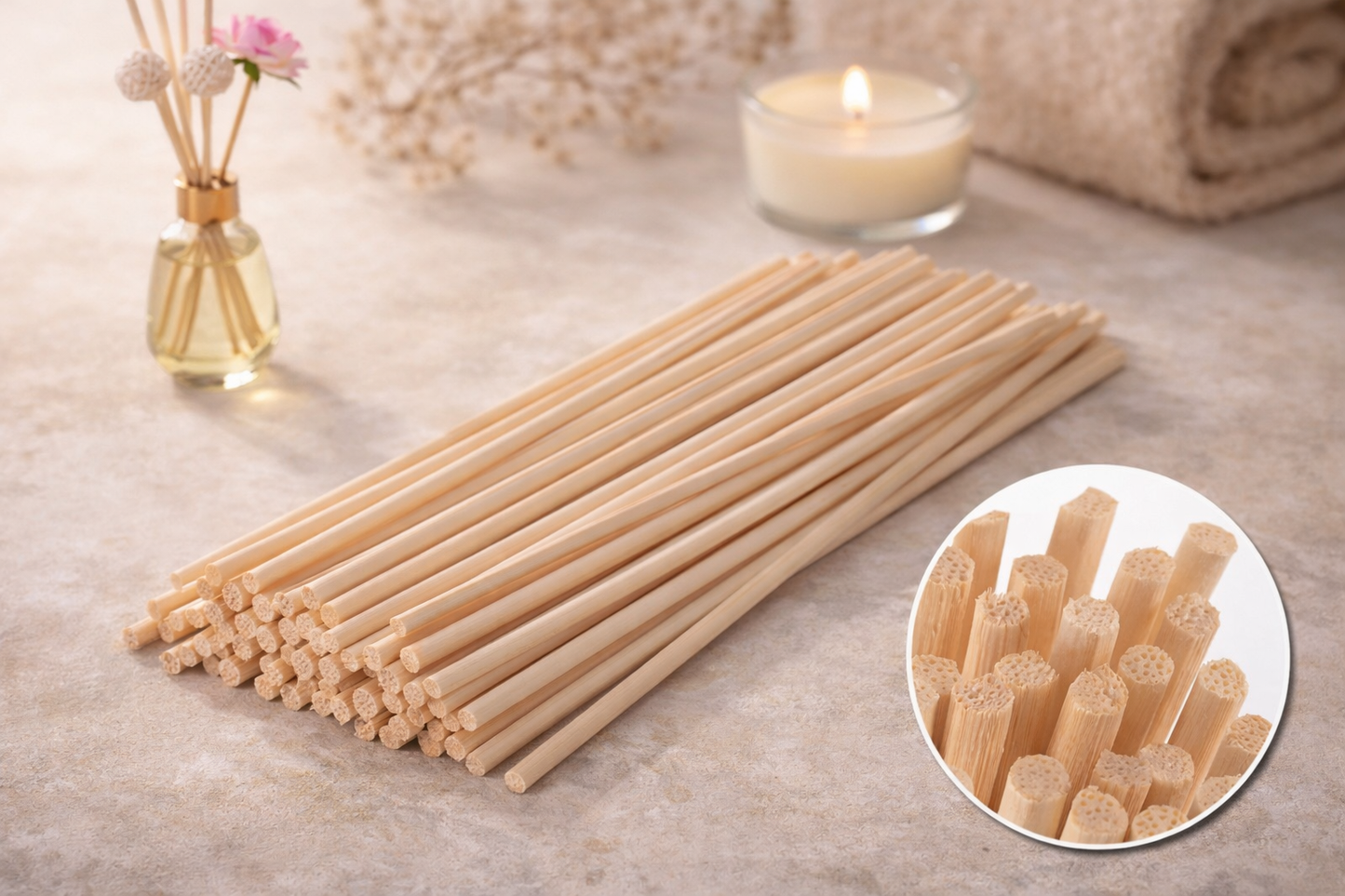 Bâtonnets Diffuseur en Rotin – 30/40/50/100 pcs