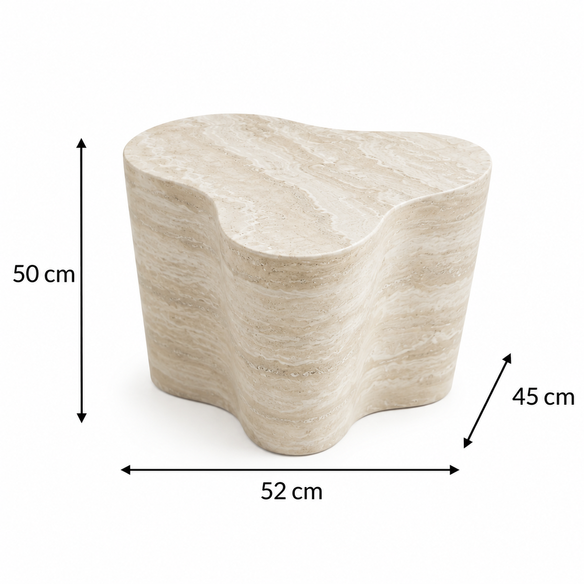 Table basse minimaliste travertin