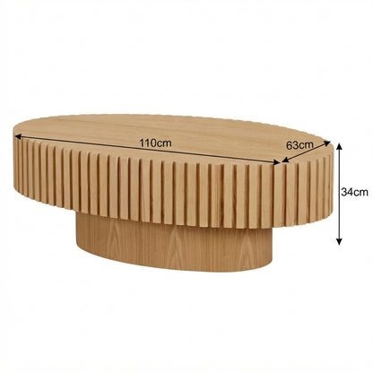 Table basse ovale en bois