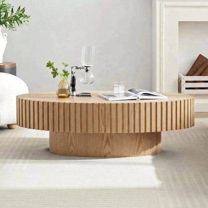 Table basse ovale en bois