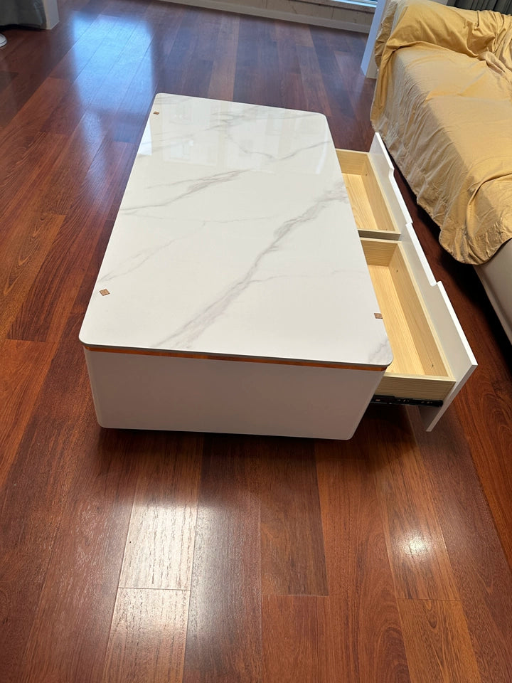 Table basse effet marbre