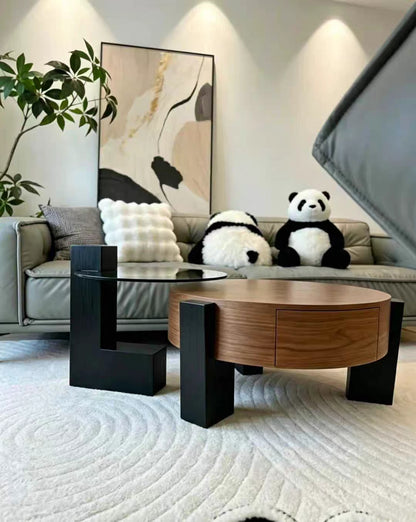 Table basse noyer élégance