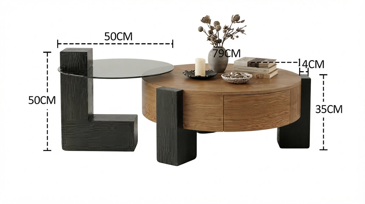 Table basse noyer élégance
