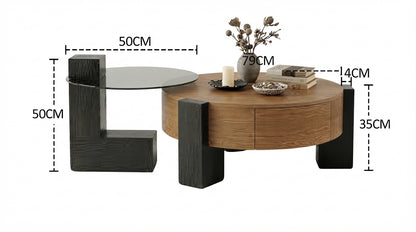 Table basse noyer élégance
