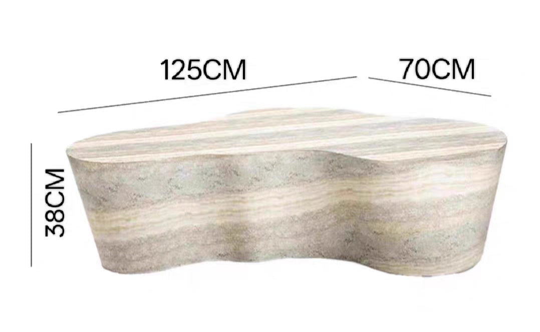 Table basse minimaliste travertin