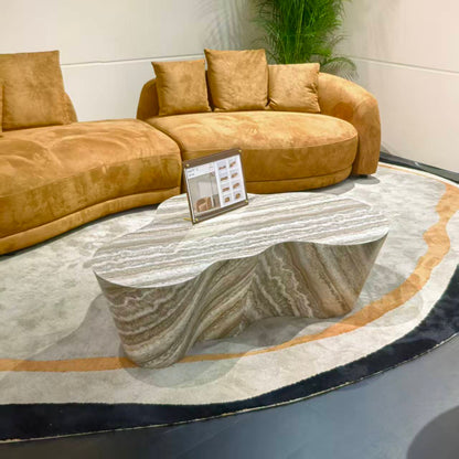 Table basse minimaliste travertin