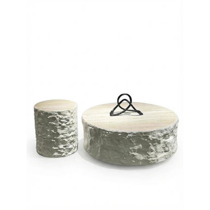 Table basse ronde en travertin