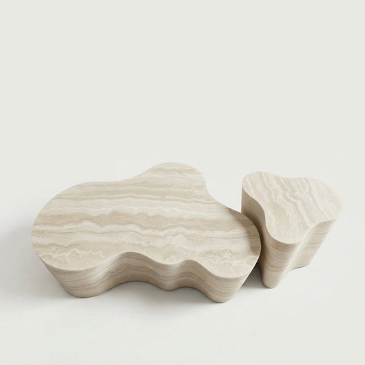 Table basse minimaliste travertin